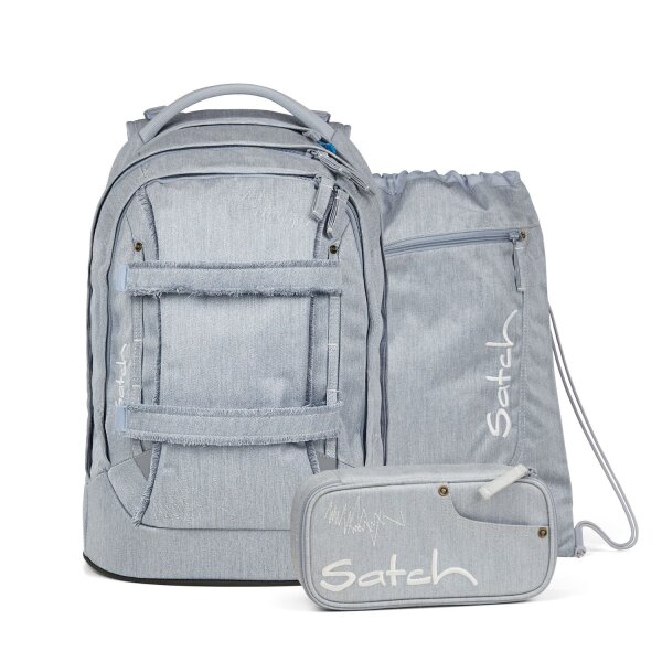 Satch Pack Schulrucksack Set Washed Blue