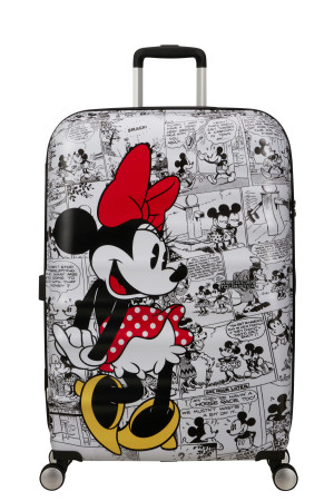 American Tourister Wavebreaker Disney Spinner 77/28 Tsa Disney Fl Minnie Comics White