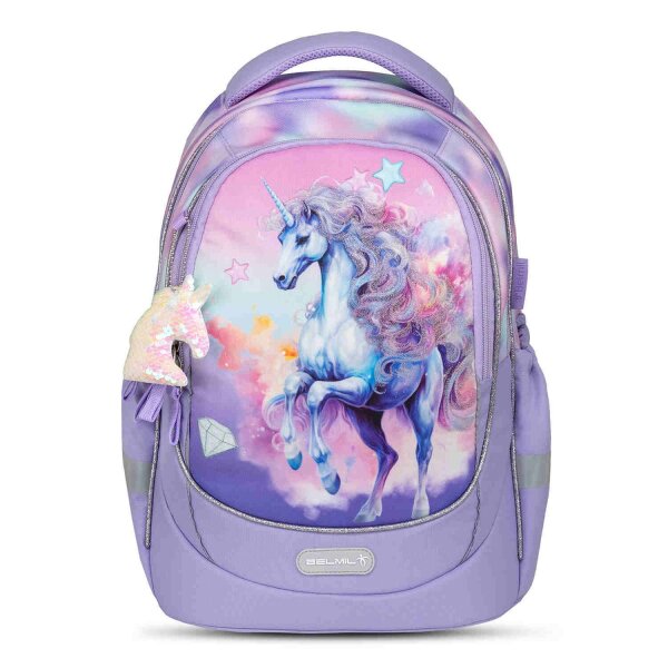 Belmil Leisure Schulrucksack Bright Rainbow Unicorn