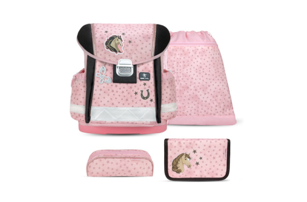 Belmil Classy Schulranzen-Set 4-teilig "Star Horses" mit Brustgurt Star Horses