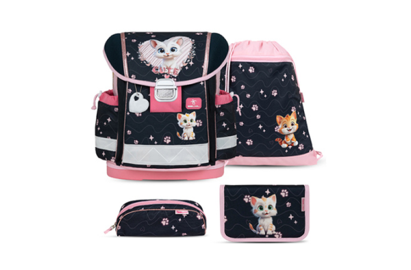 Belmil Classy ergonomisches Schulranzen-Set 4-teilig Katze