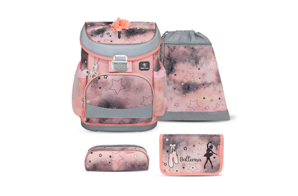 Belmil Mini-Fit Schulranzen-Set 4-teilig "Rose Ballet" mit Brustgurt Rose Ballet