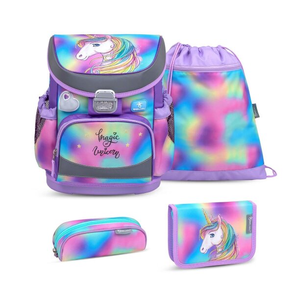 Belmil Mini-Fit ergonomisches Schulranzen-Set 4-teilig Einhorn