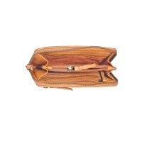 Bull Hunt Zip Wallet-Tan