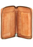 Bull Hunt Midi Zip Wallet-Tan