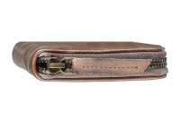 Bull Hunt Mini Zip Wallet-Taupe