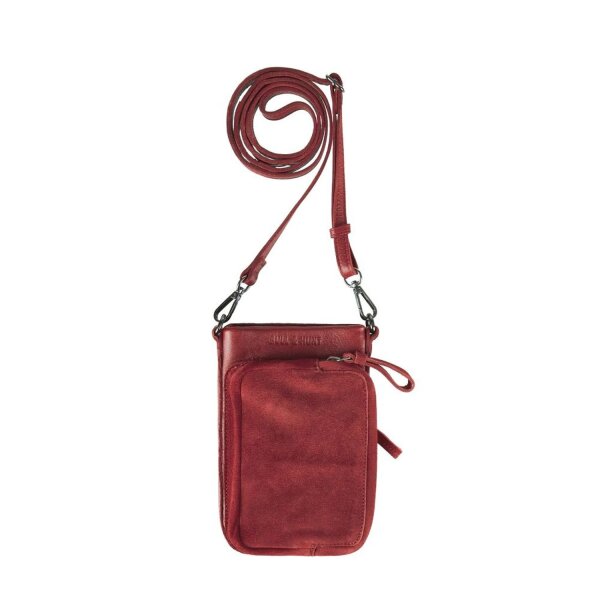 Bull Hunt Phone Wallet-Suede Chili Red