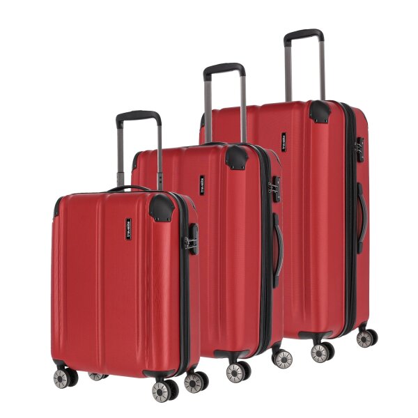 Travelite City Kofferset 3-tlg. 4w L/M/S Rot