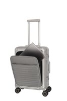 Travelite Next 4w Trolley S mit Vortasche 55 Silber