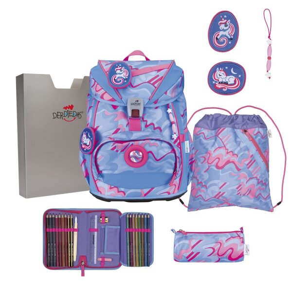 DerDieDas ErgoFlex Light Superflash Set Schulranzenset Magic Unicorn