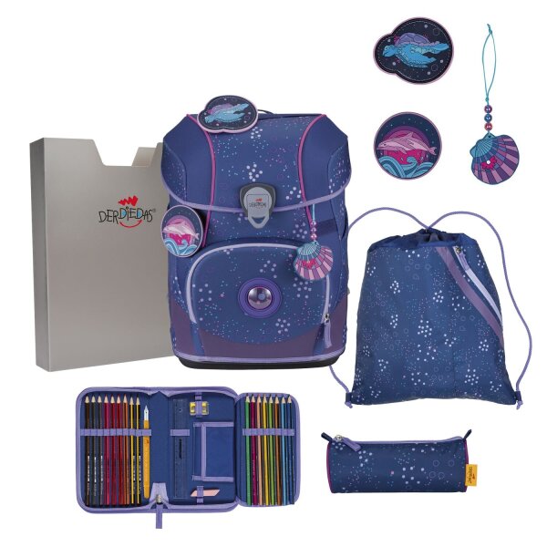 DerDieDas ErgoFlex Tiny Set Schulranzenset Deep Ocean