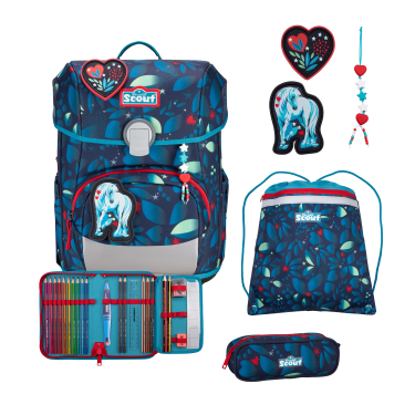 Scout Neo Set LED Schulranzenset White Unicorn