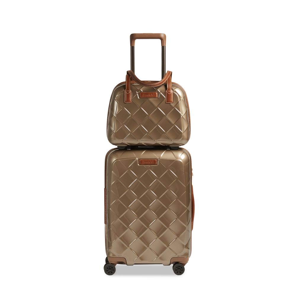 Stratic Leather and More Hartschalen-Koffer Beautycase (bis 28cm) champagne  | KOFFEREXPRESS 24